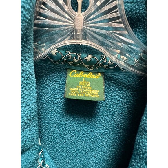 Cabelas Womens Polartec Fleece Vest Teal Zip-Up Sleeveless Jacket Regular Fit - Picture 5 of 6